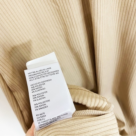 Urban Outfitters Medium Cream Beige Ribbed Knit Midi‎ Dress Button Down - Picture 8 of 11